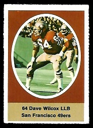 1972 Sunoco Stamps      593     Dave Wilcox DP